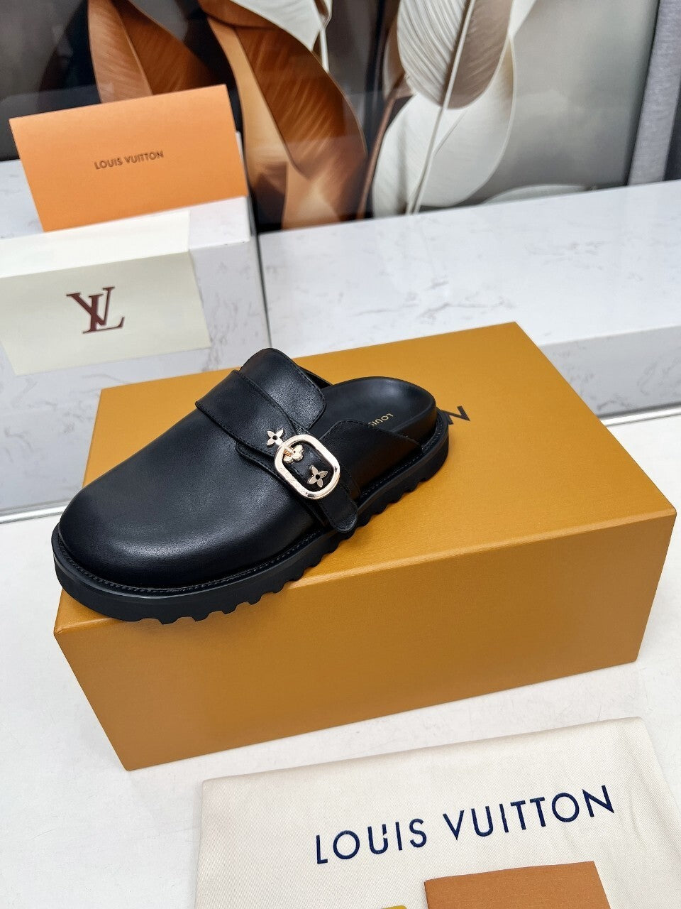 Louis Vuitton Leather Mules