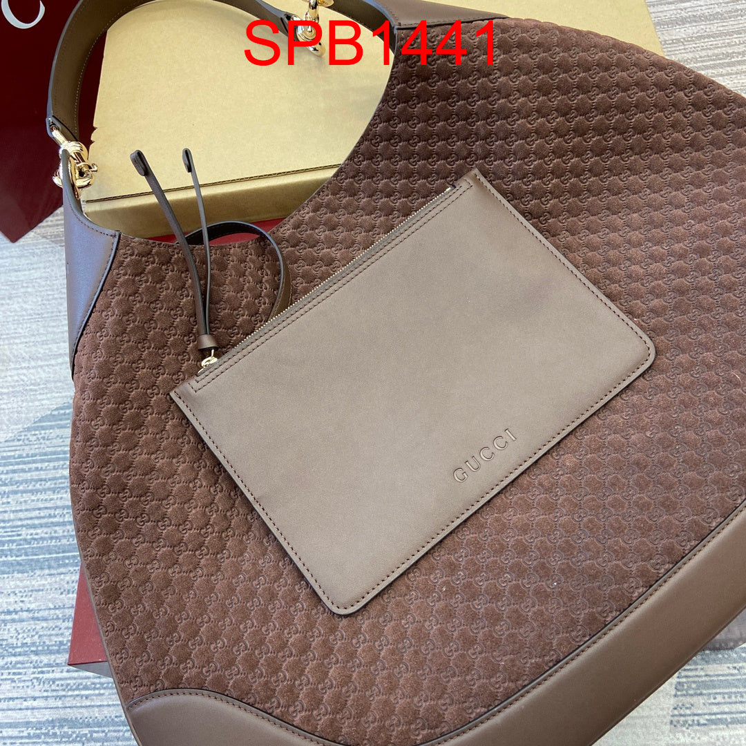 Gucci B medium shoulder bag suede