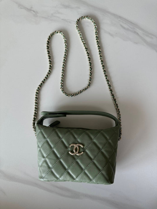 Chanel leather hobo bag