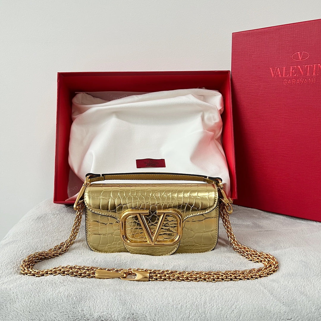 Valentino Locó Shoulder Bag Crocodile leather