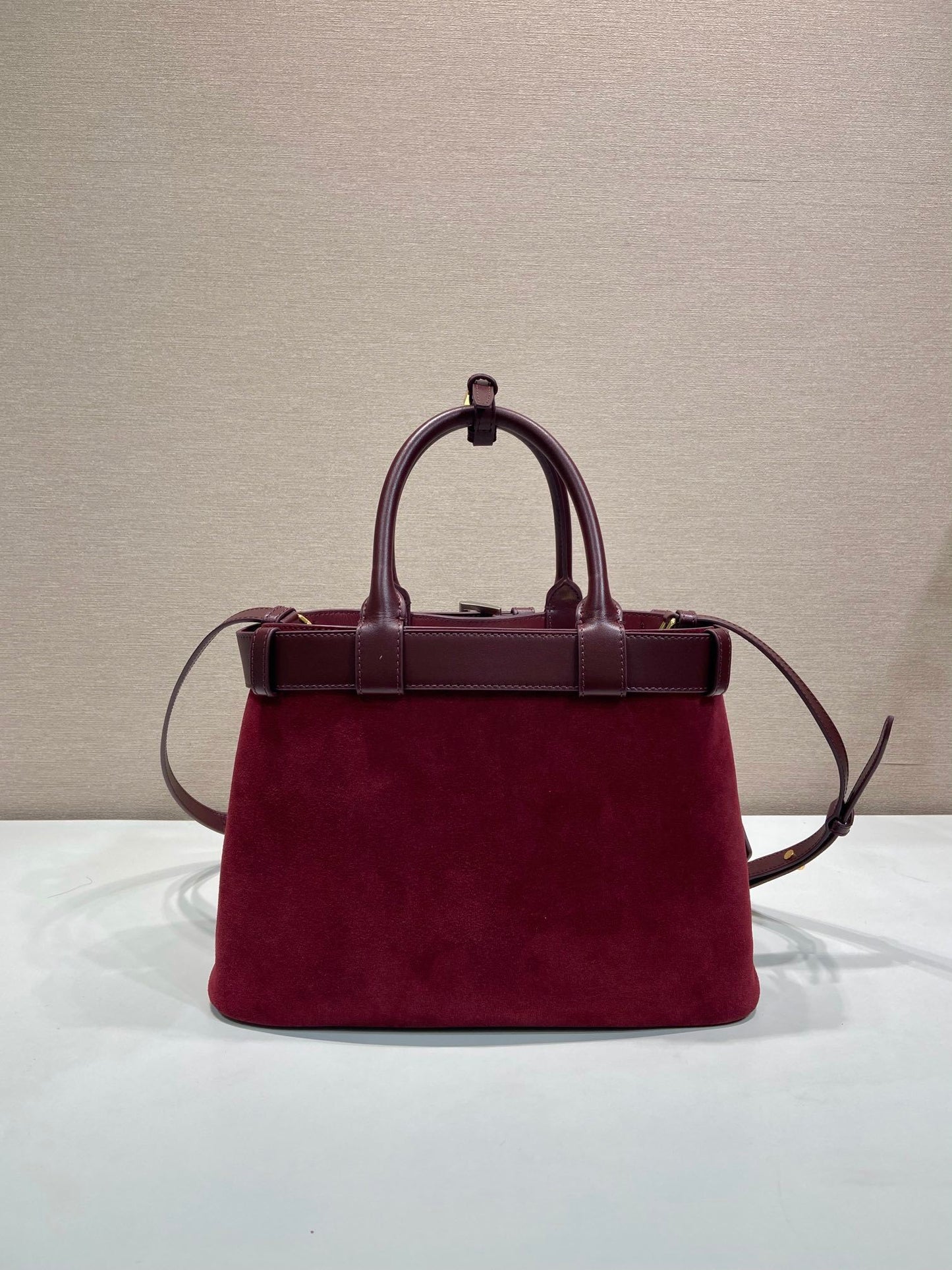 Prada Buckle medium and large suede bag with belt