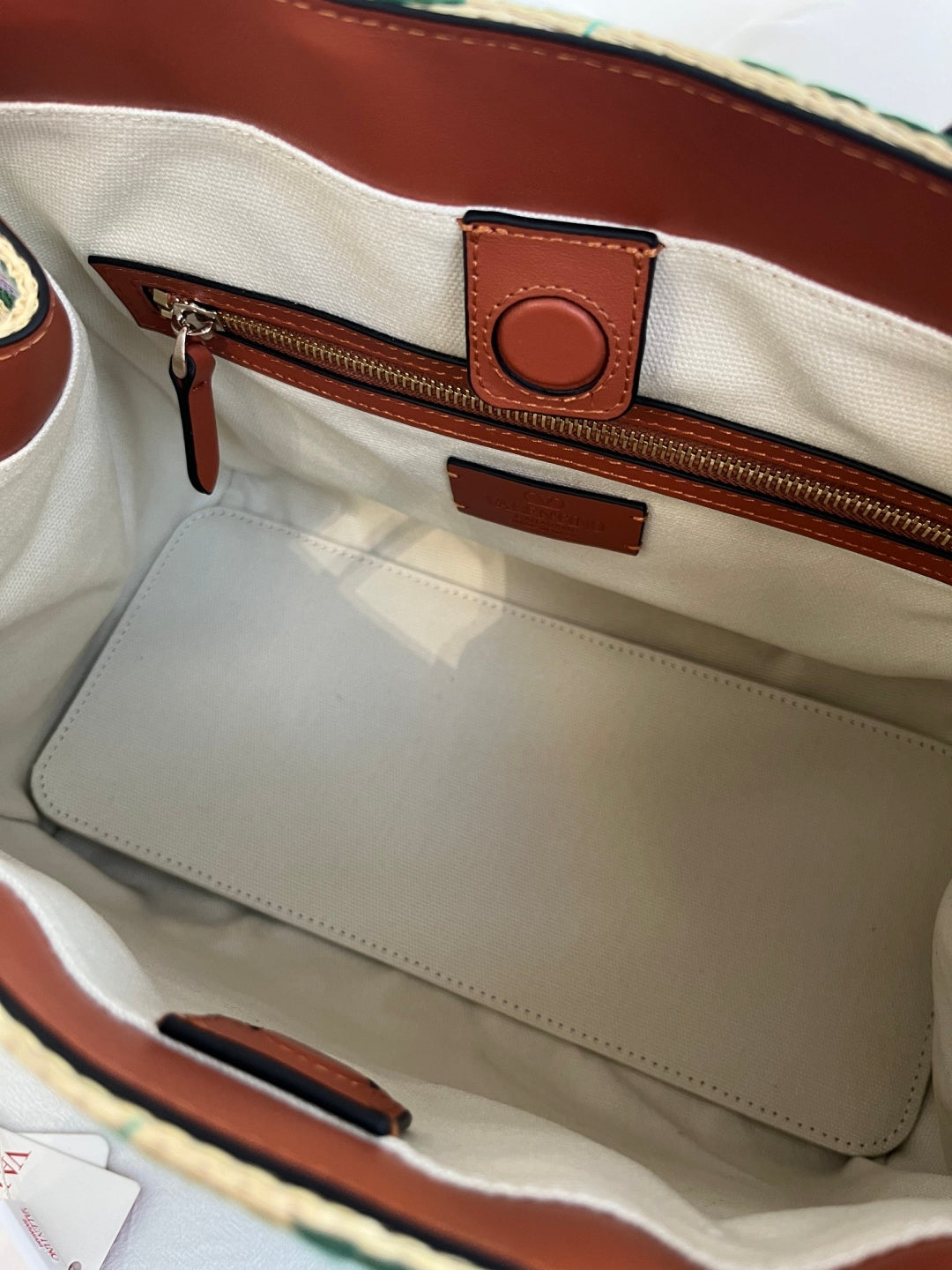 Valentino Canvas Shopping Tote Bag