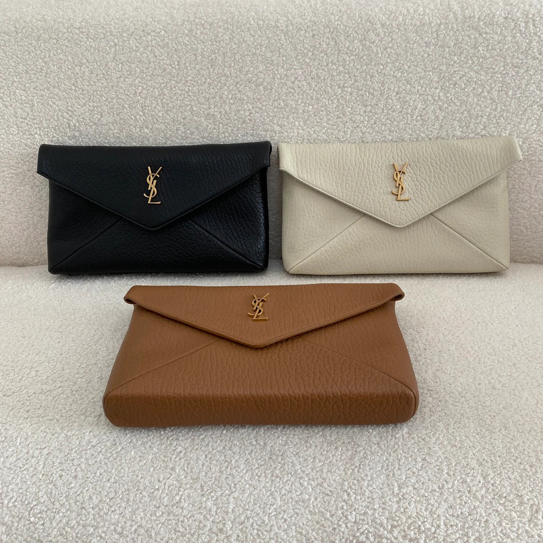 YSL CASSANDRE LARGE ENVELOPE POUCH IN LAMBSKIN