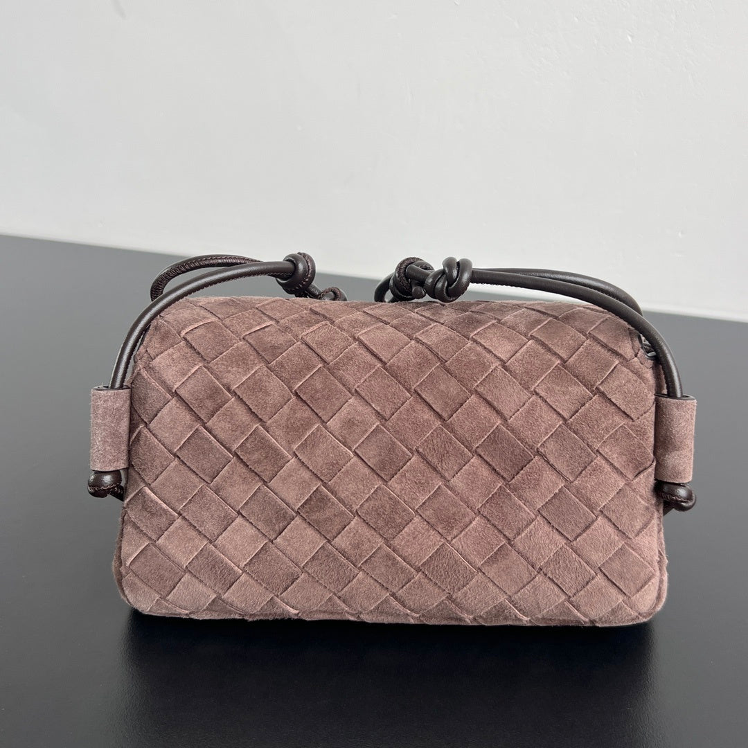 Bottega Veneta Notturno Intrecciato Suede Pouch