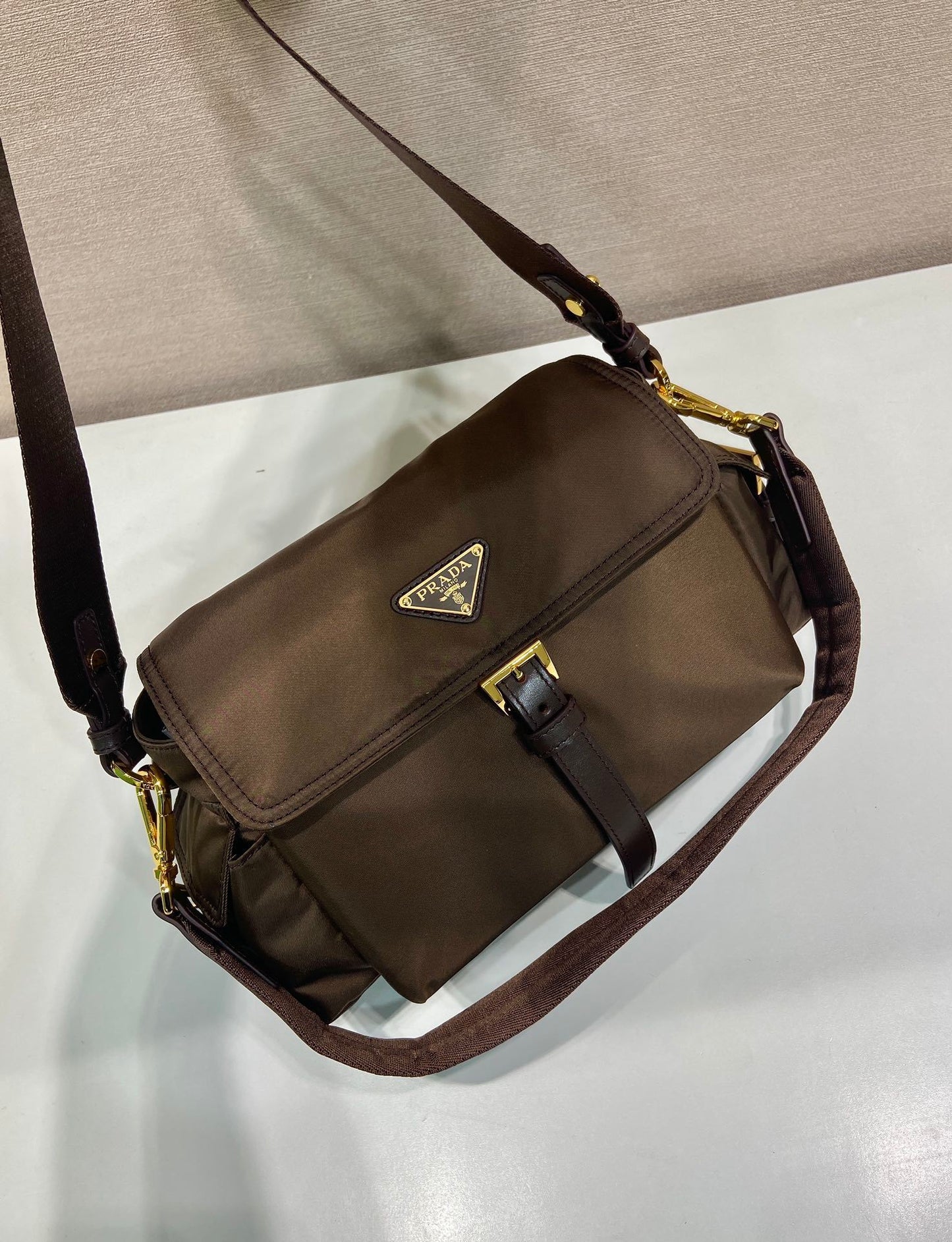 Prada Explore medium leather shoulder bag