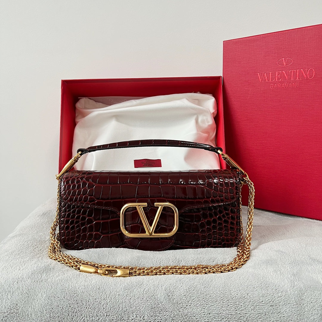 Valentino Locó Shoulder Bag Crocodile leather