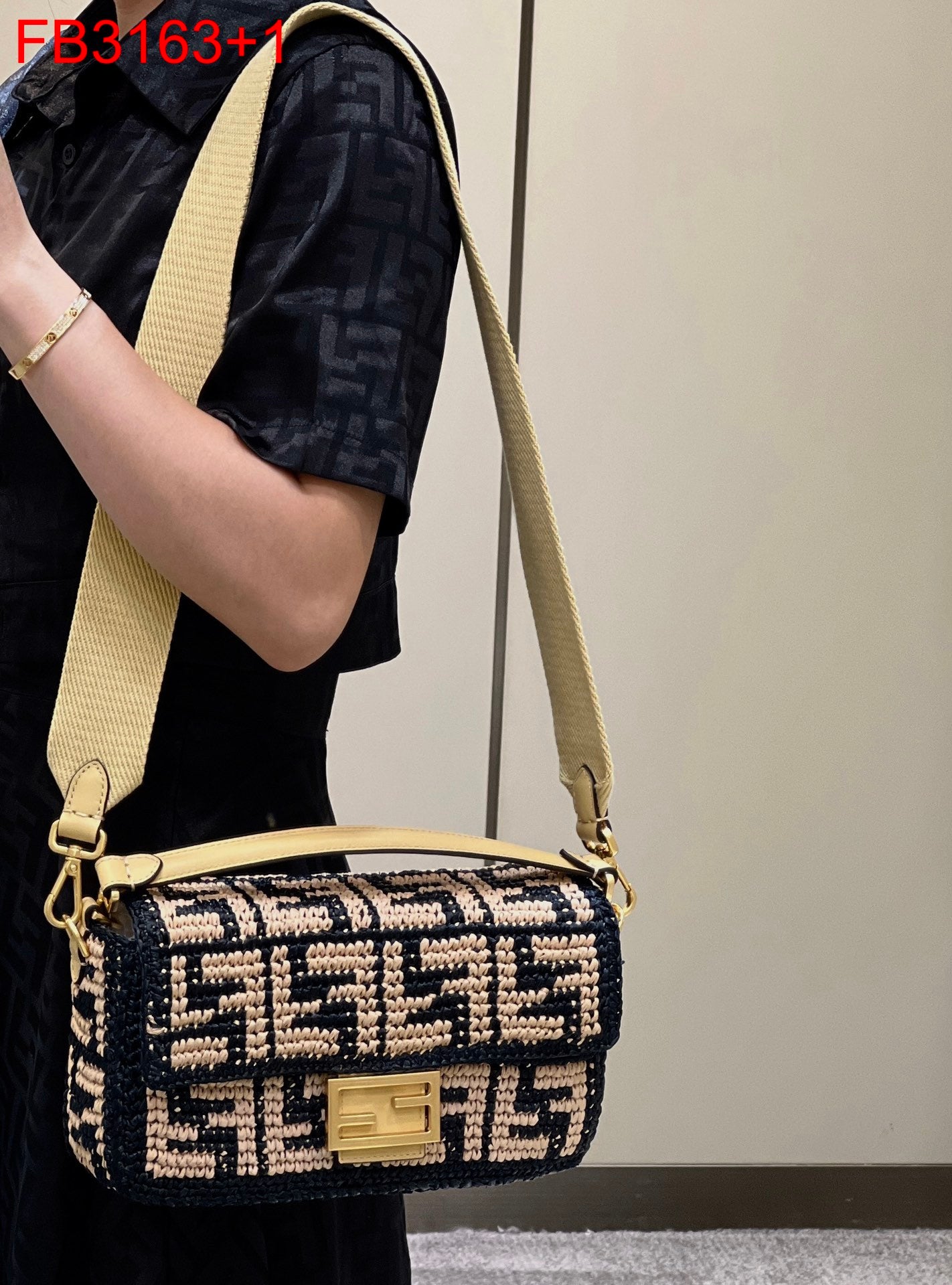 Fendi Baguette Straw Bag