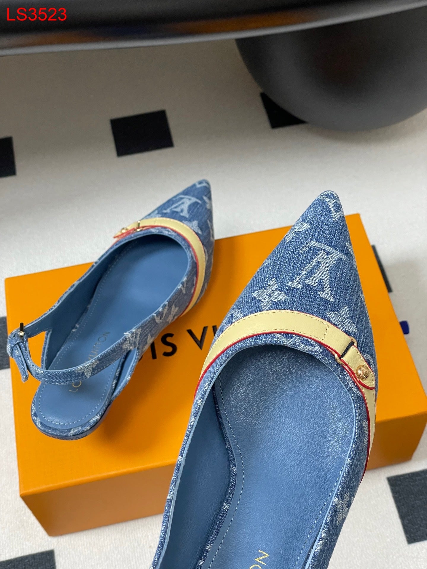Louis Vuitton Denim Heels Sandal