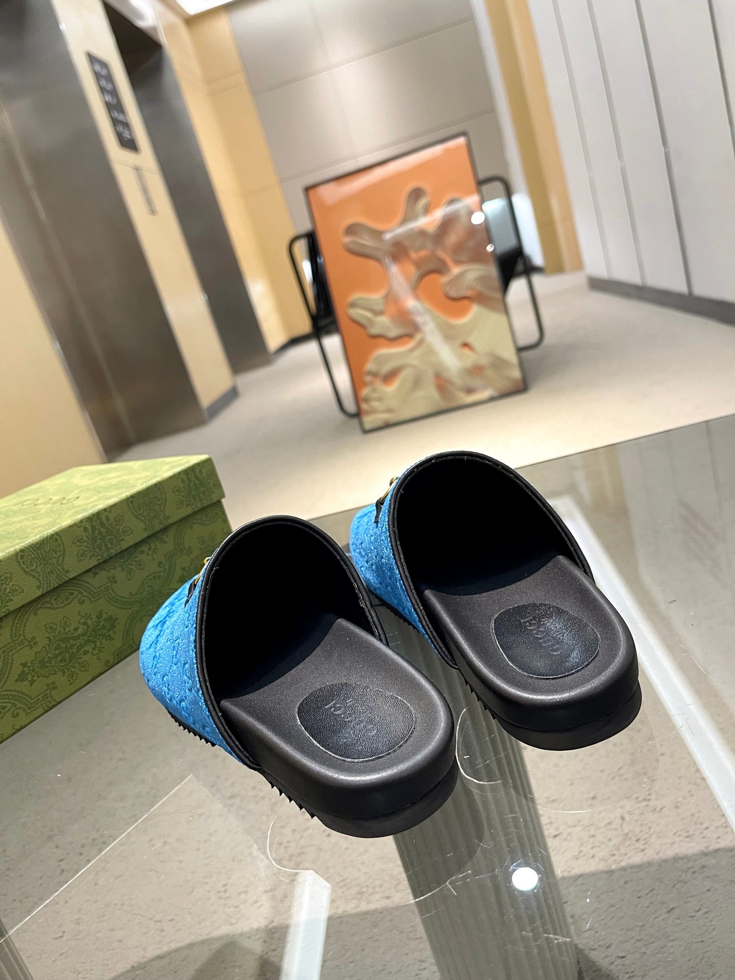 Gucci Suede Clog Slides