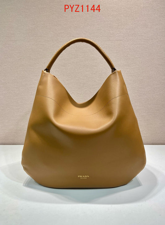 Prada Caramel Large Leather Shoulder Bag