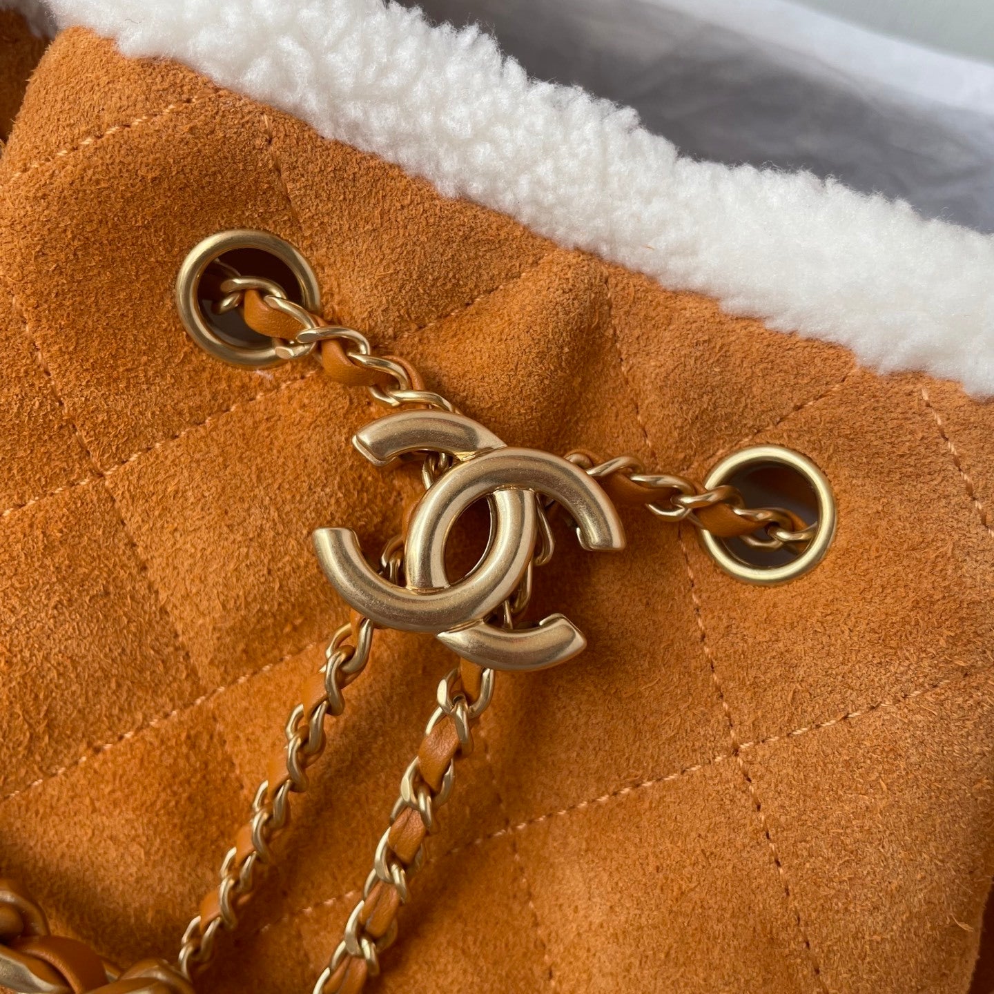 Chanel 25 Small Suede Shearling bag
