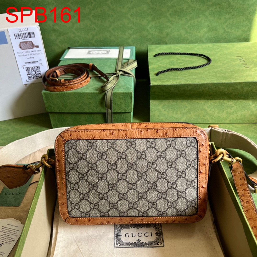 Gucci Ostrich Trim Crossbody bag