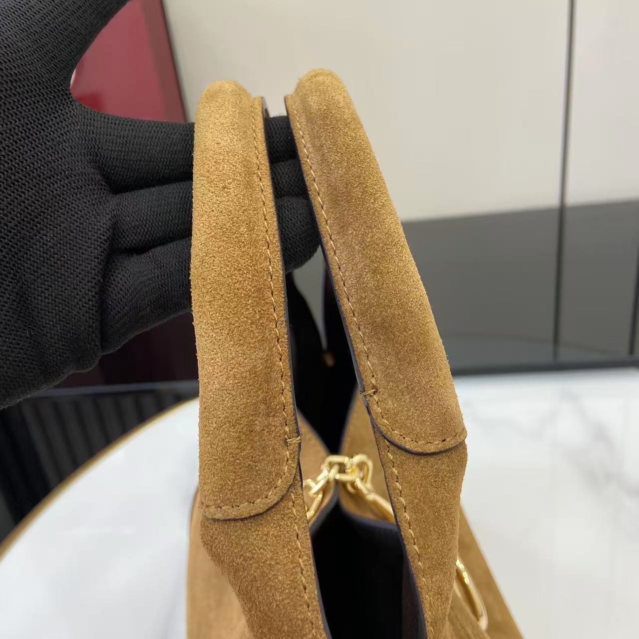 Gucci Softbit Medium suede bag