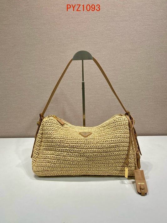 Prada Aimée large crochet and leather bag