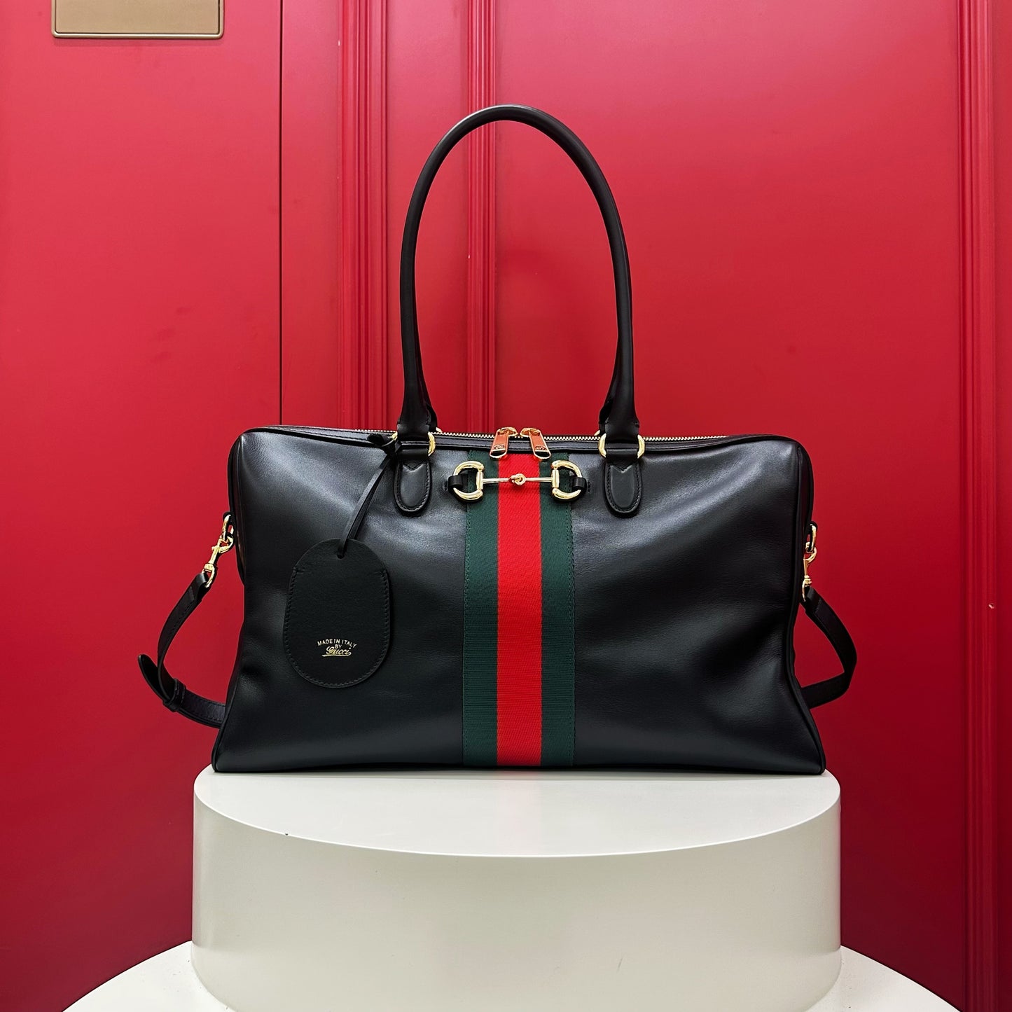 Gucci Borsetto large boston leather bag