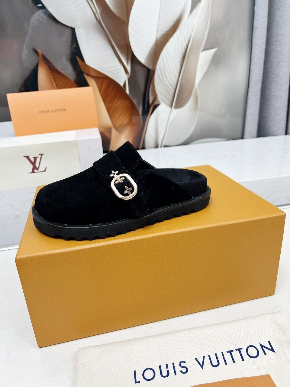 Louis Vuitton Suede Mules