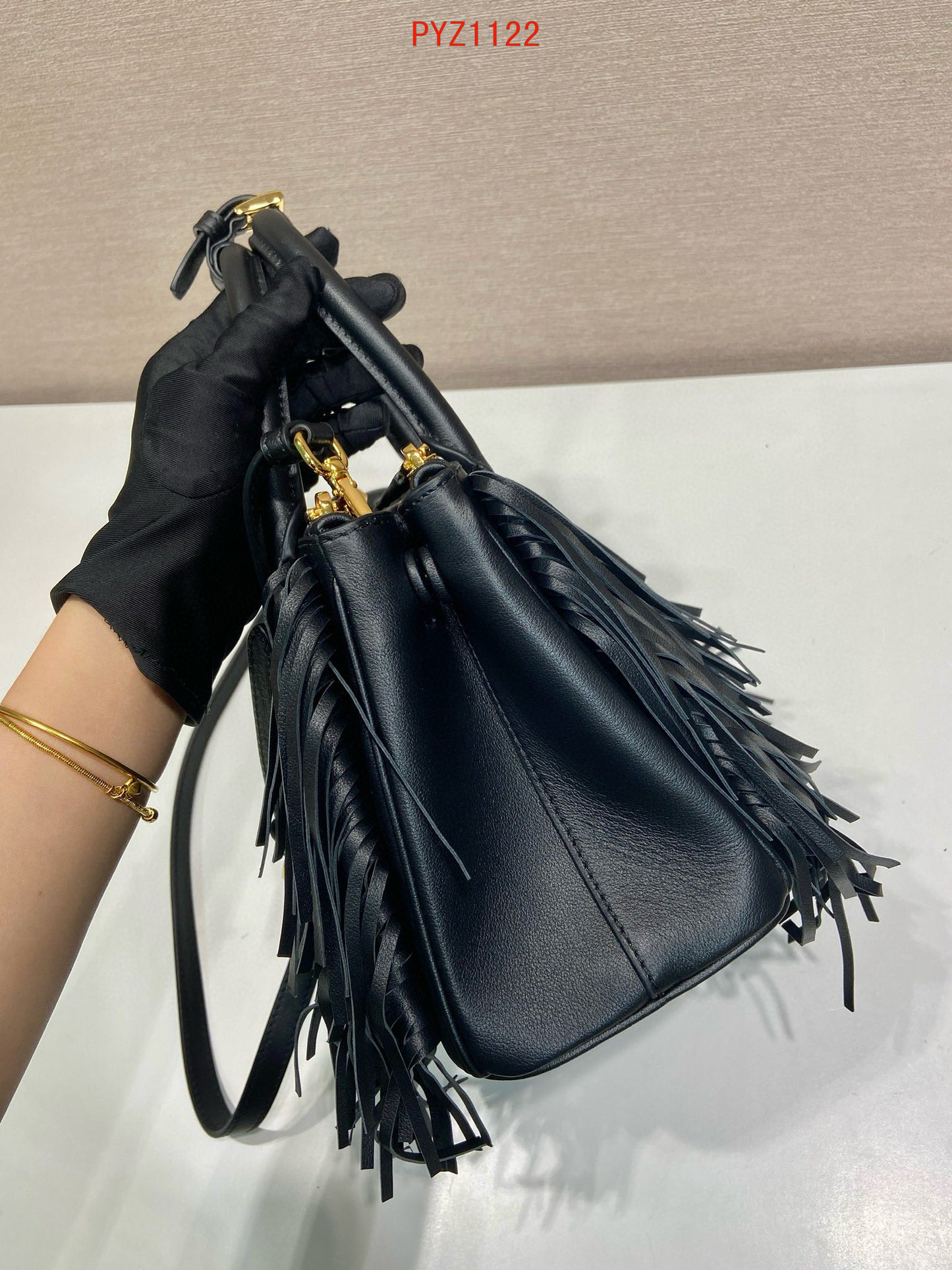 Prada Galleria small leather bag with fringe