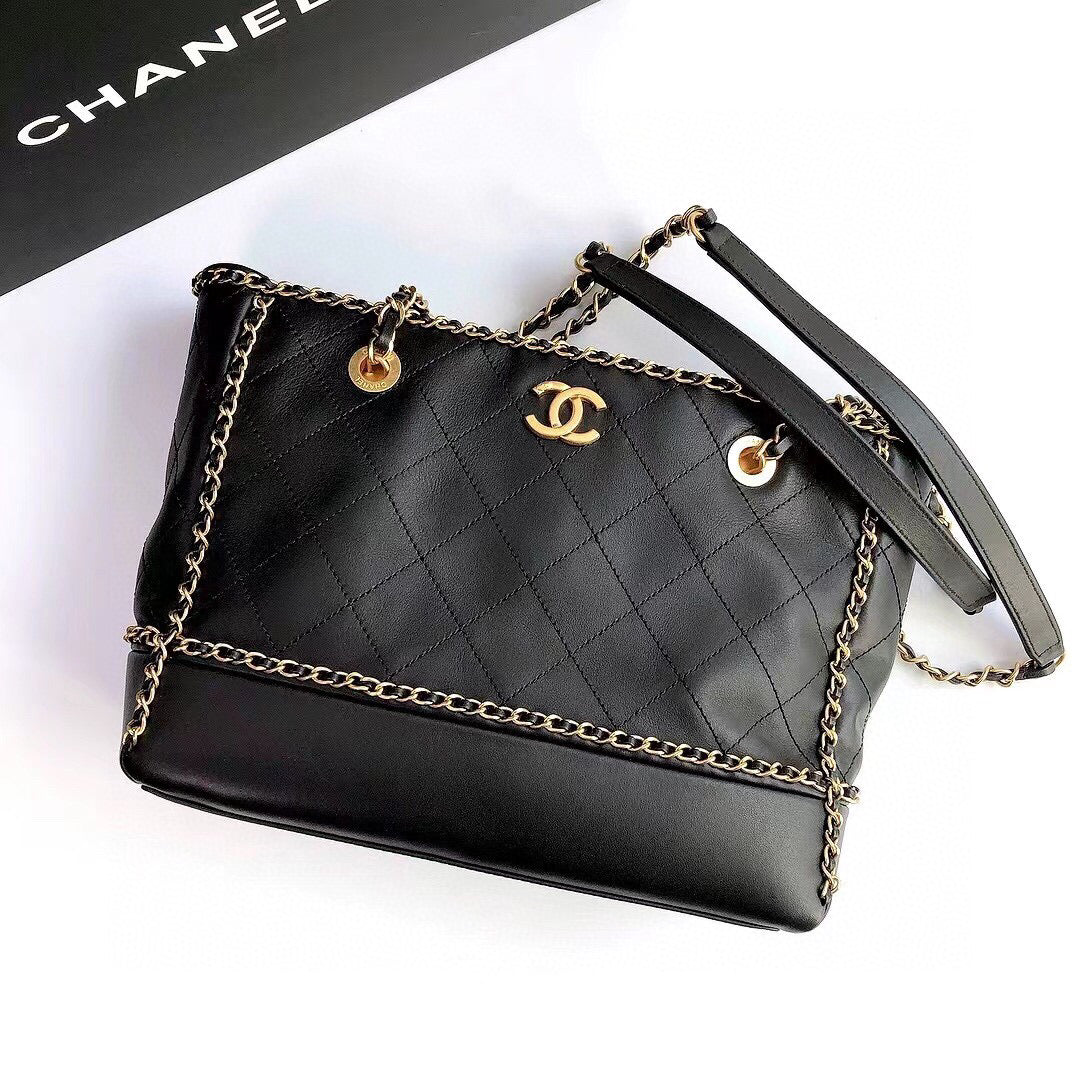 Chanel Leather Chain Tote Bag