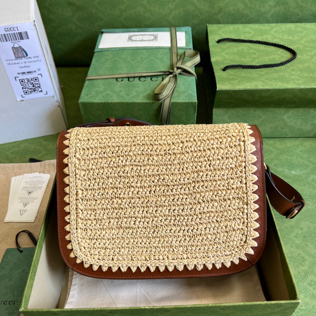 Gucci Horsebit Raffia Bag