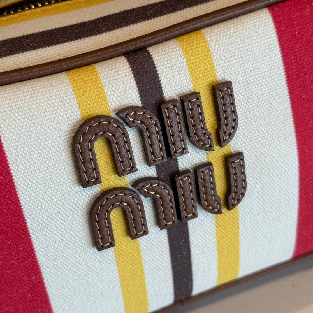 Miu Miu Beau Small canvas and leather bag