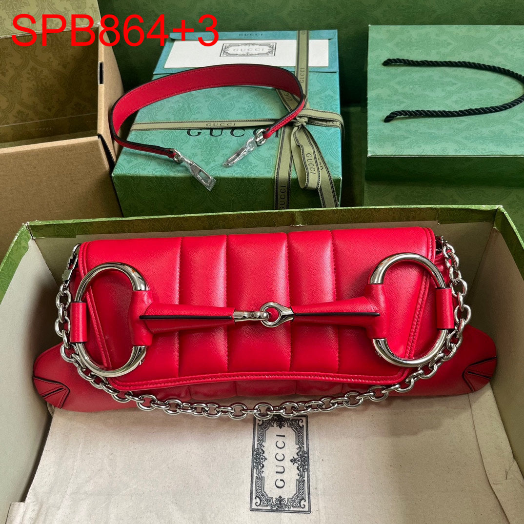 Gucci Horsebit chain leather medium shoulder bag