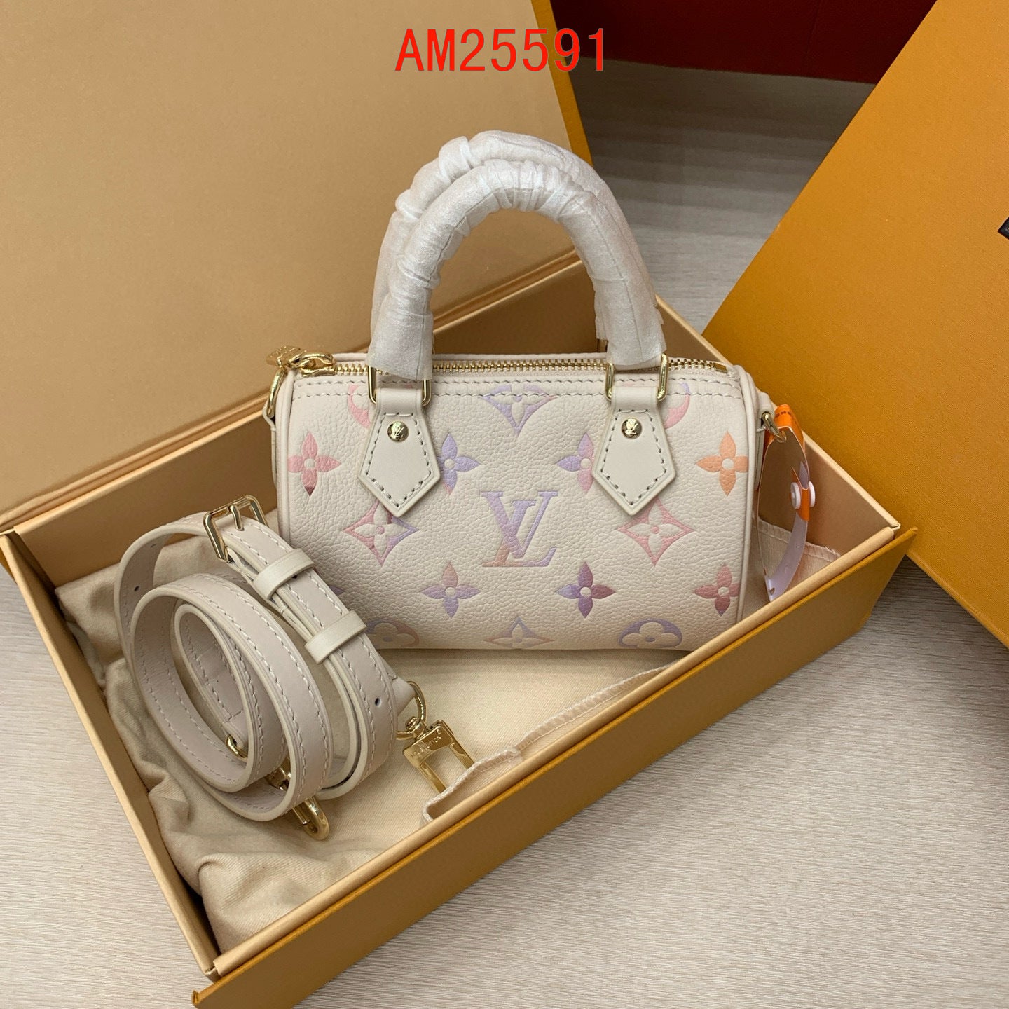 Louis Vuitton Nano Speedy Dream colorway.