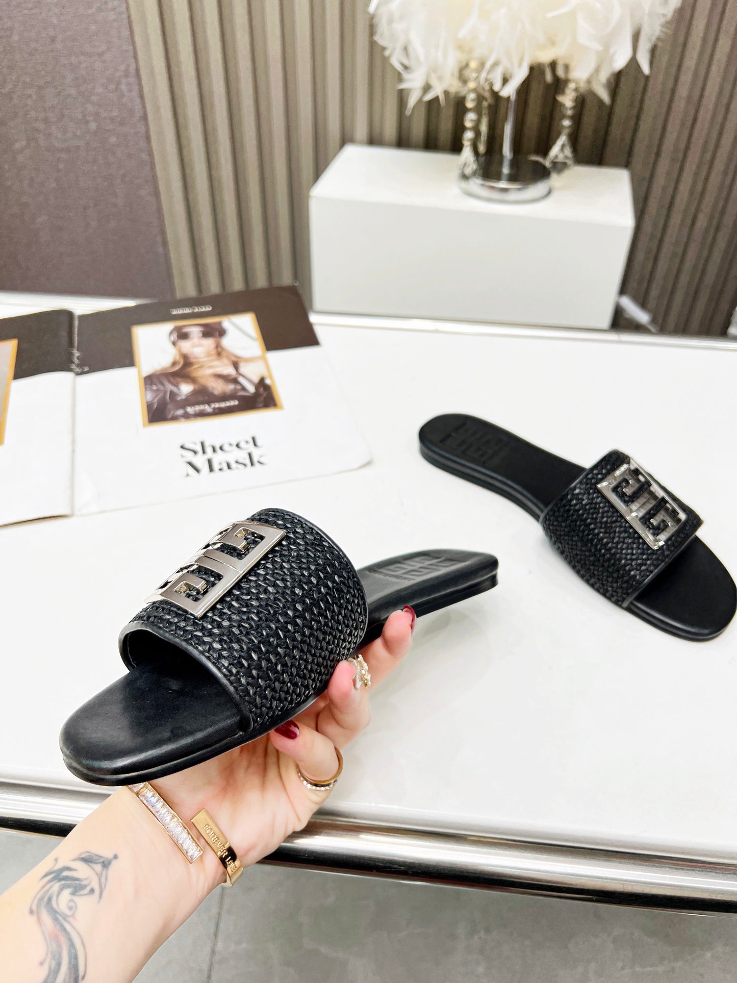 Givenchy Straw Slides