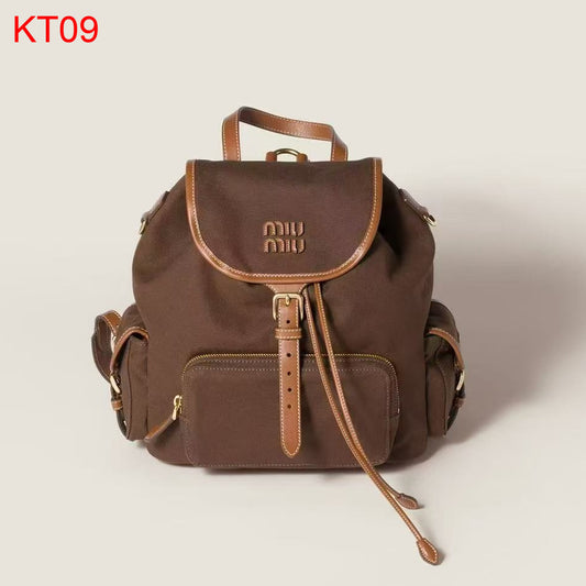 Miu Miu Canvas and leather backpack