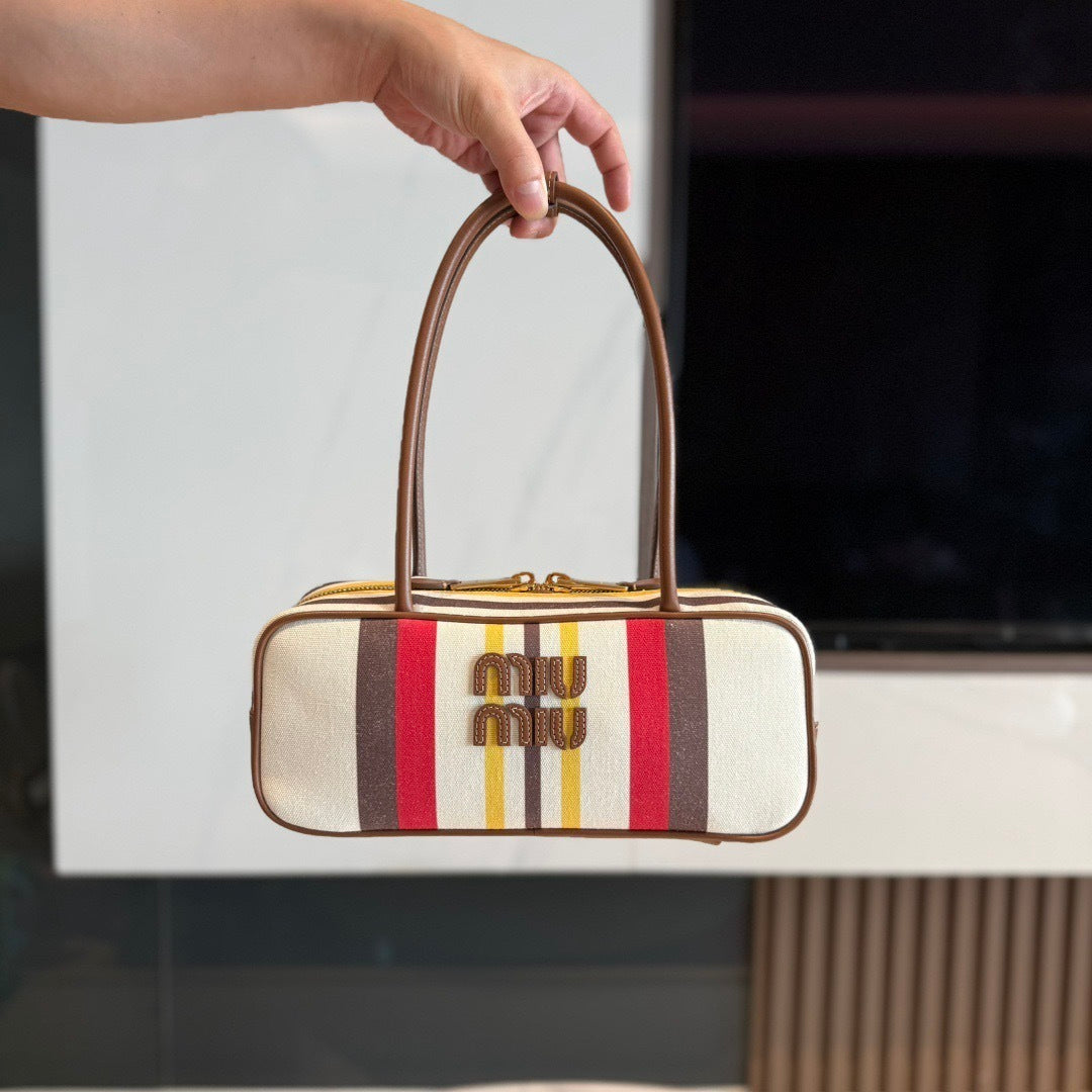 Miu Miu Beau Small canvas and leather bag