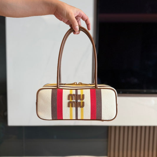 Miu Miu Beau Small canvas and leather bag