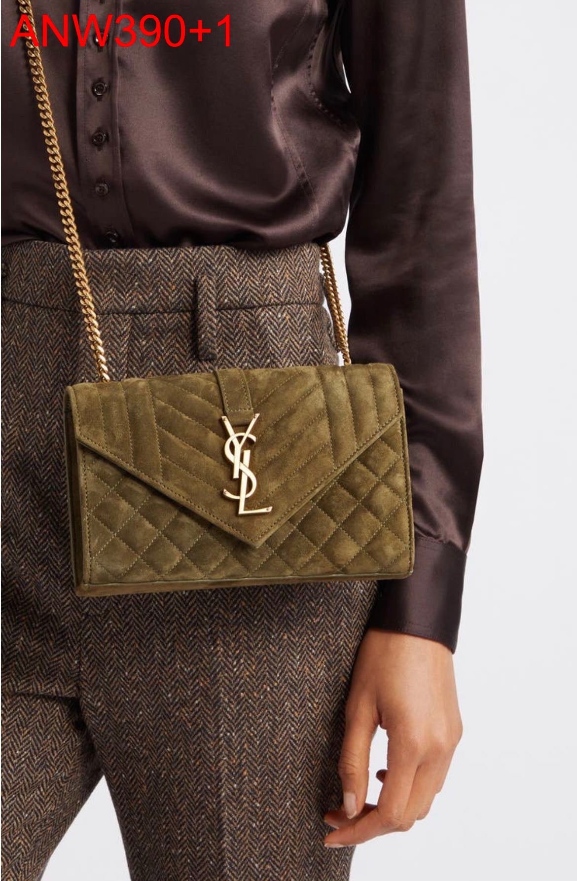 YSL Envelope Suede Small Chain Bag