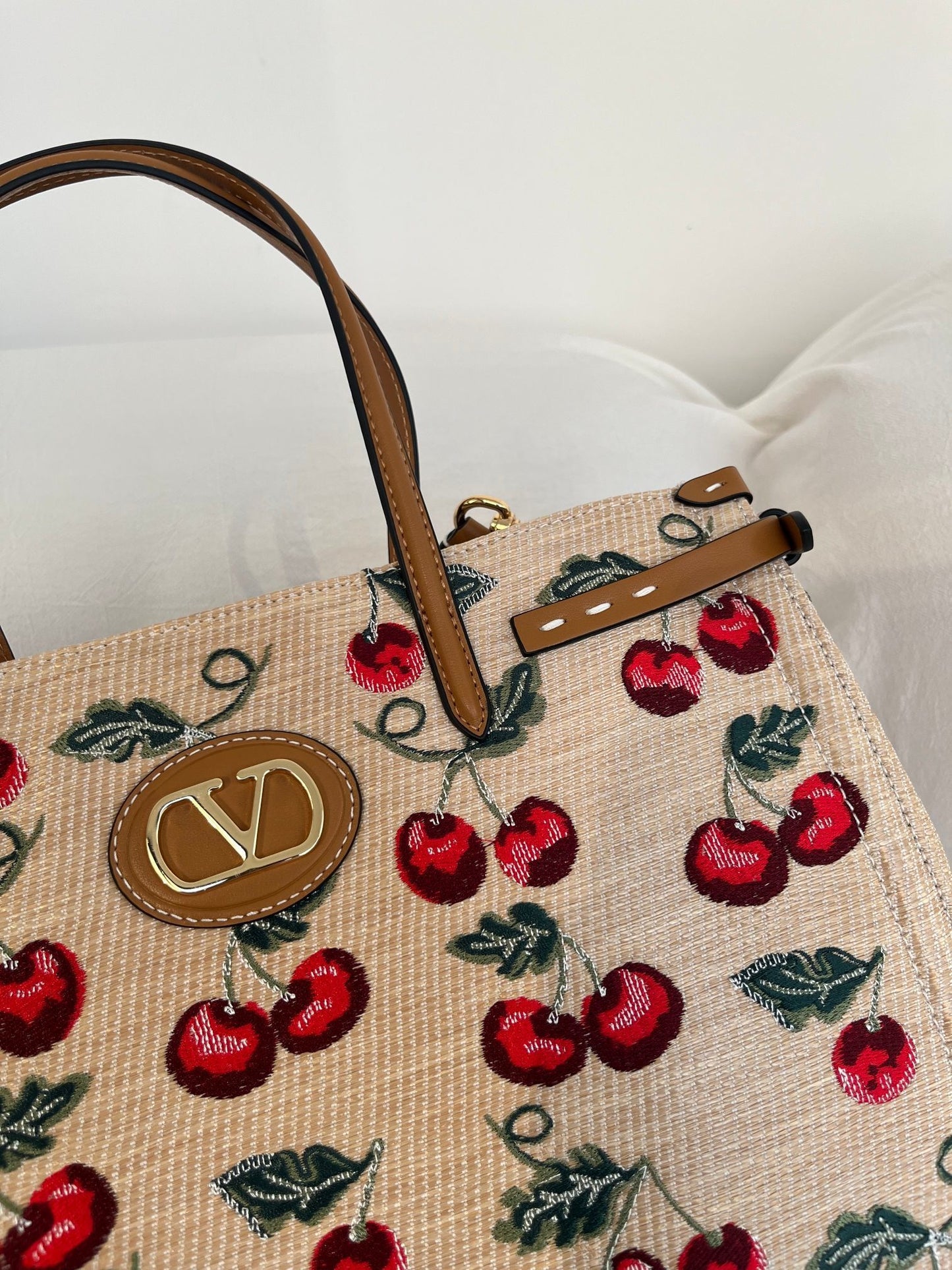 Valentino Canvas Shopping Tote Bag
