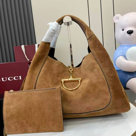 Gucci Softbit Maxi Suede bag