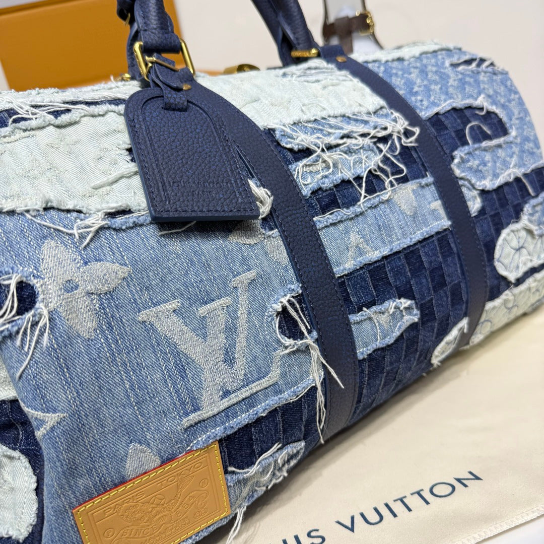 Louis Vuitton Keepall Bandoulire 50 denim bag