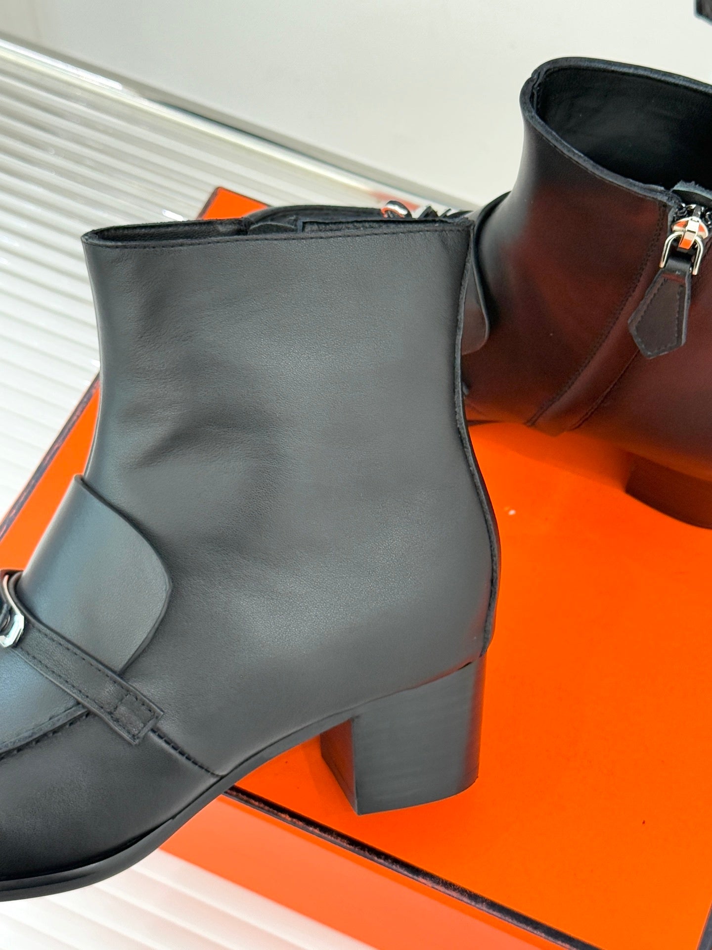 Hermes Heels Leather Ankle Boots