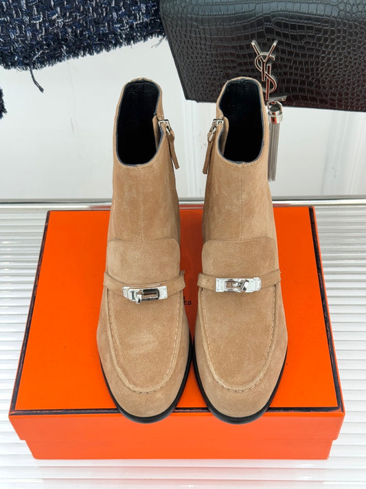 Hermes Suede Ankle Boots