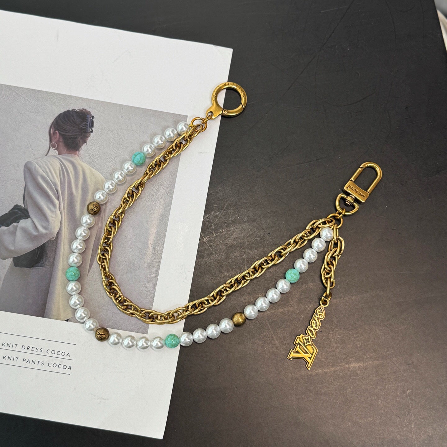 Louis Vuitton Pearls Chain Belt and Bag Charm