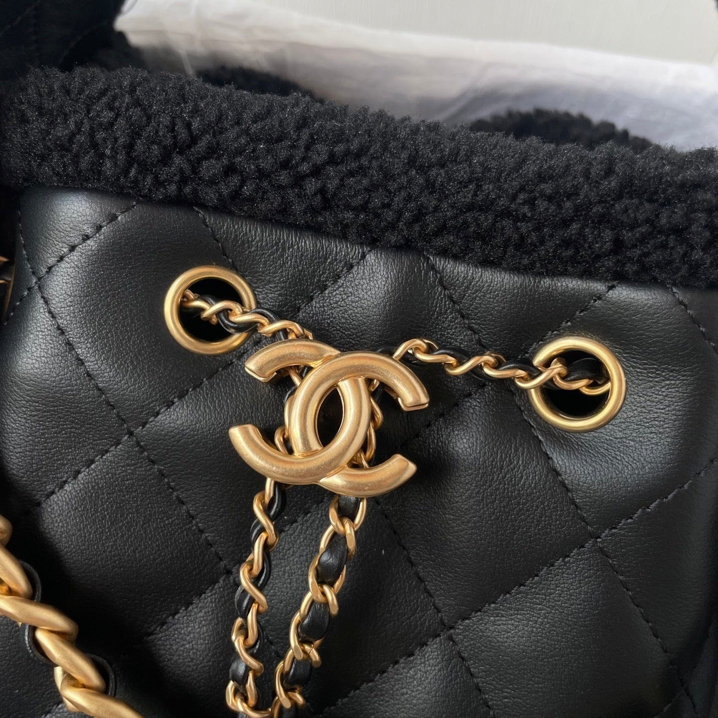 Chanel Small Leather Shearling bag