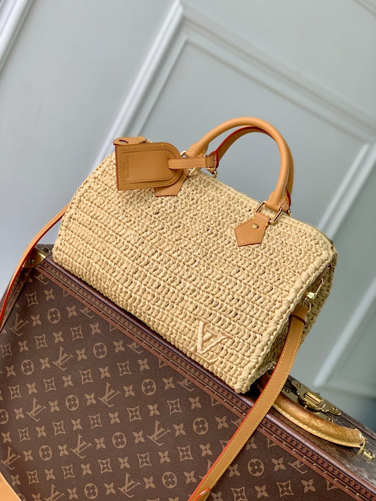 Louis Vuitton Speedy 30 Bandoulière Raffia