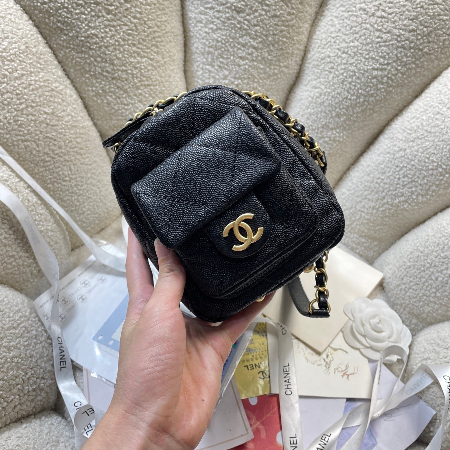 Chanel Small leather bowling bag