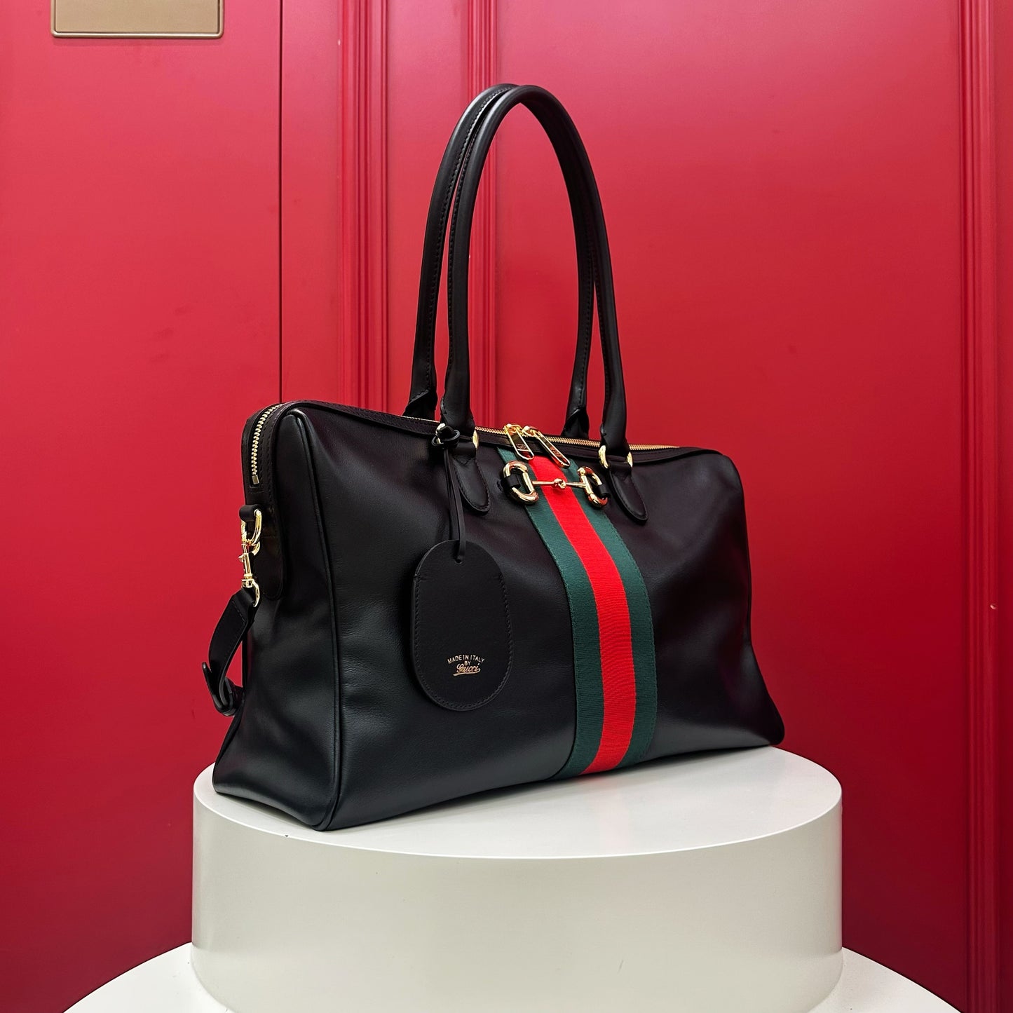 Gucci Borsetto large boston leather bag