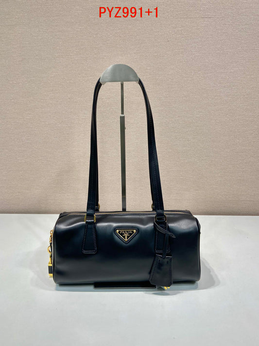 Prada leather medium top-handle bag with padlock