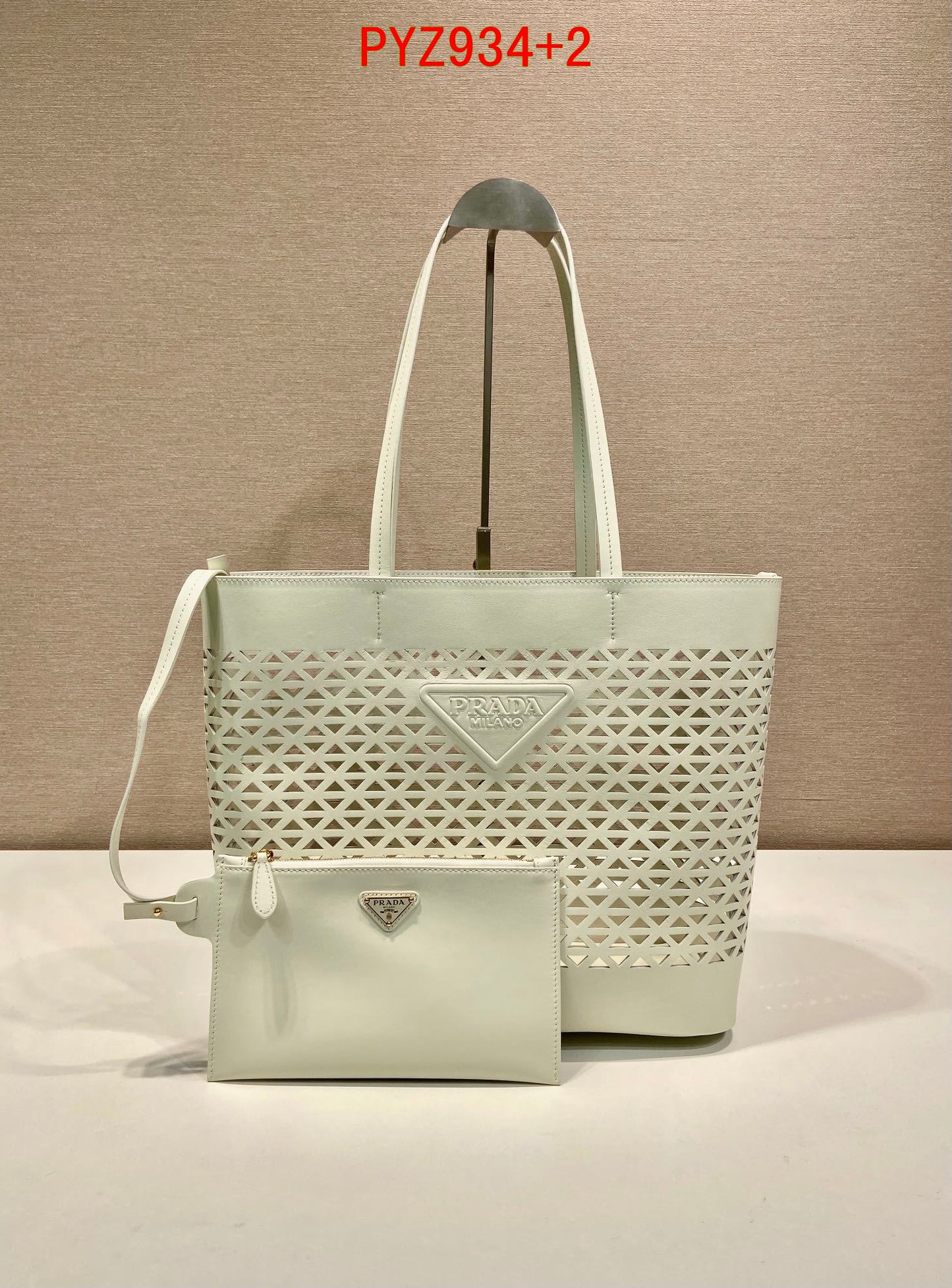 Prada Large perforated leather tote bag