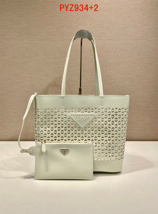 Prada Large perforated leather tote bag