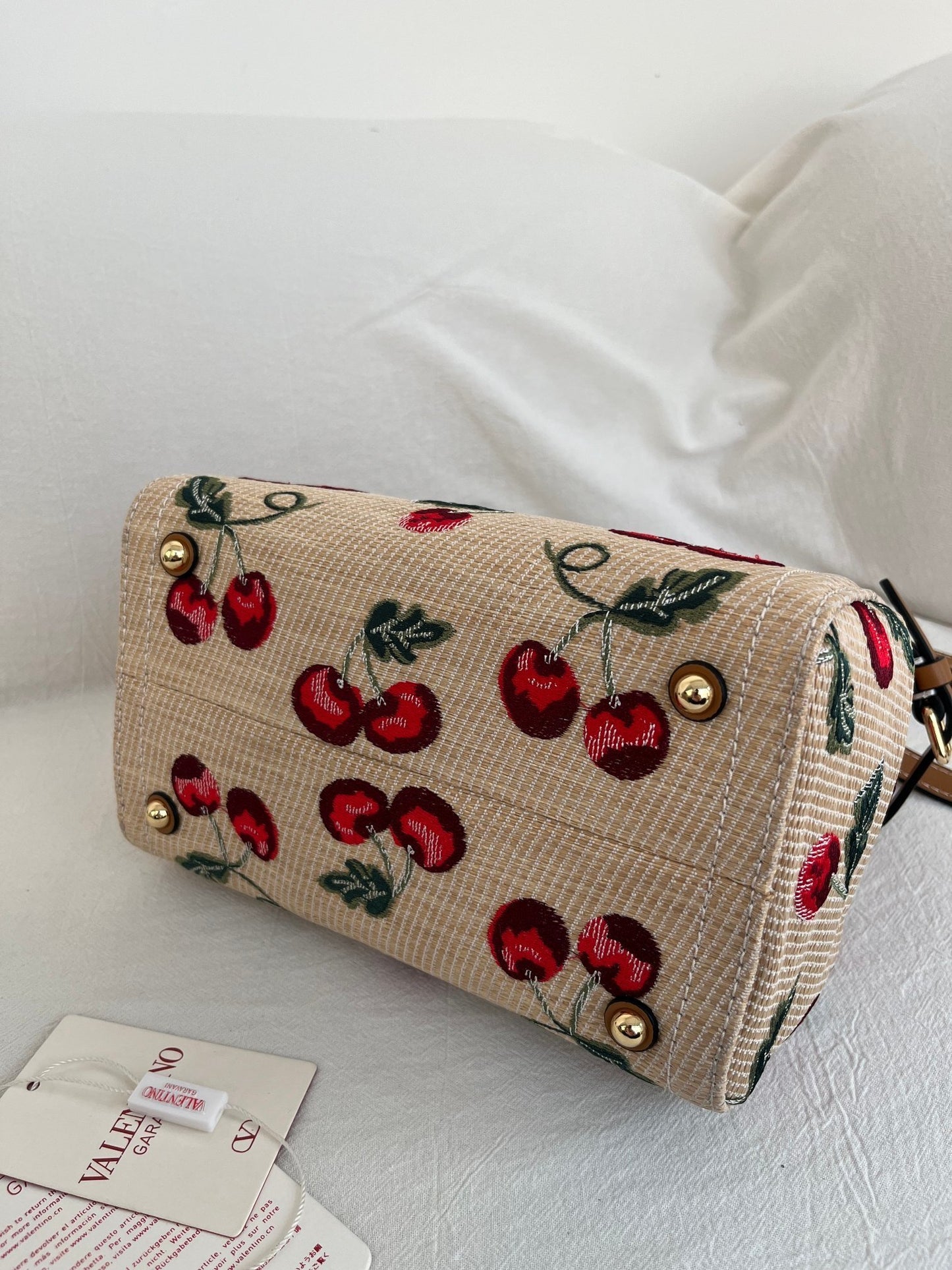 Valentino Canvas Shopping Tote Bag