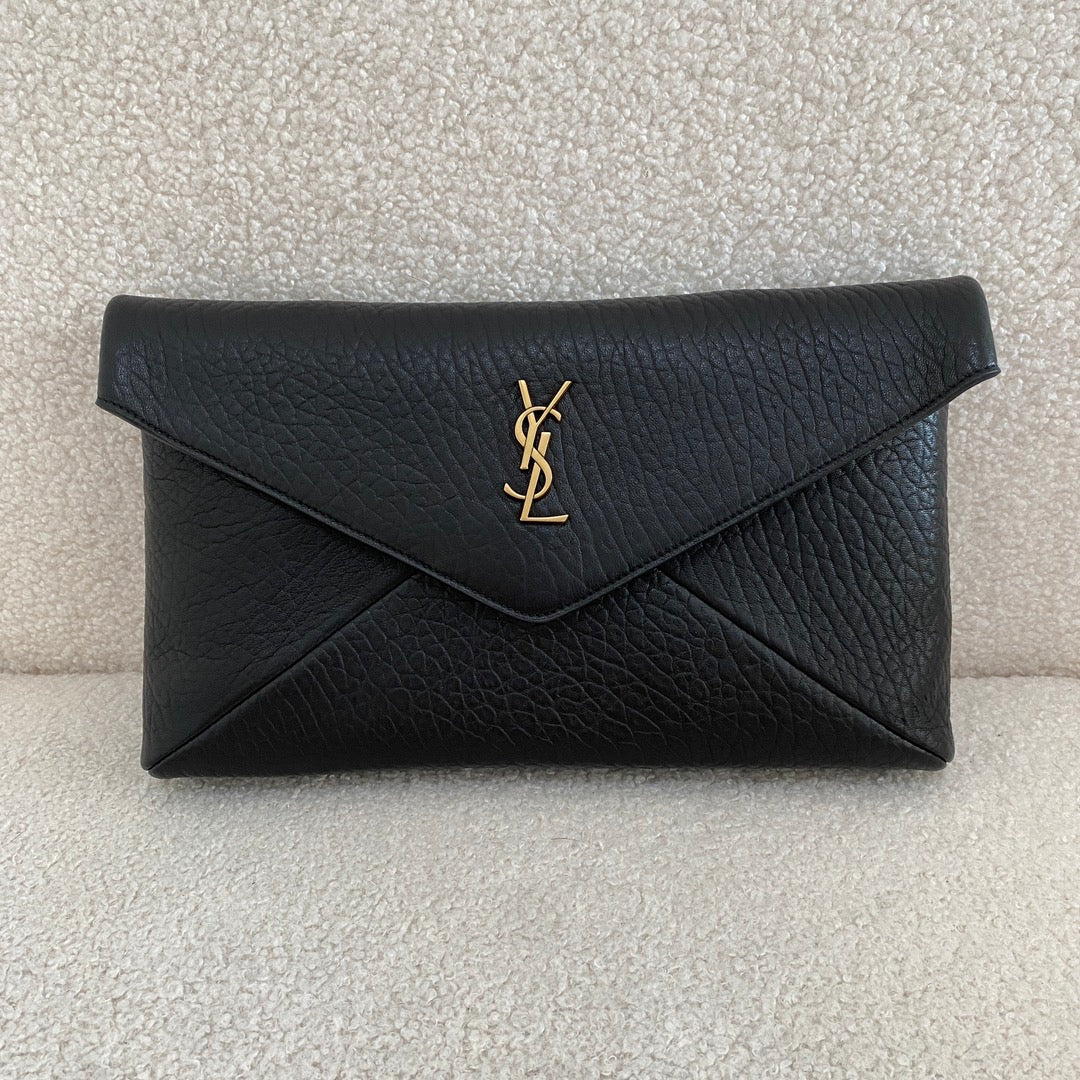 YSL CASSANDRE LARGE ENVELOPE POUCH IN LAMBSKIN