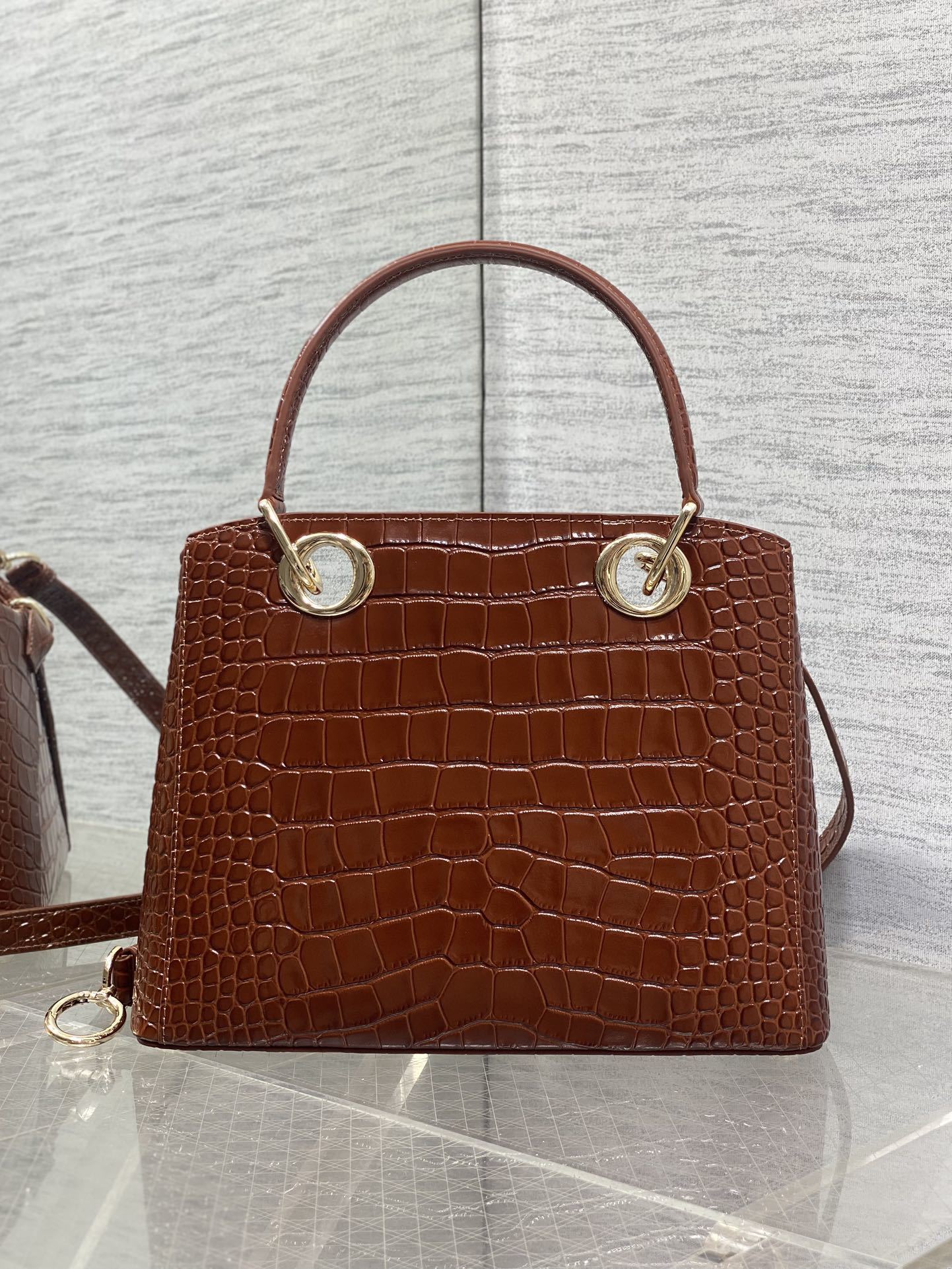 Dior Bow Tote bag Crocodile leather