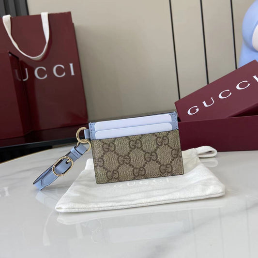 Gucci GG Emblem card case with strap