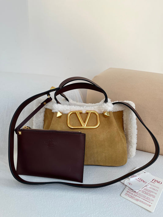 Valentino Small suede tote bag