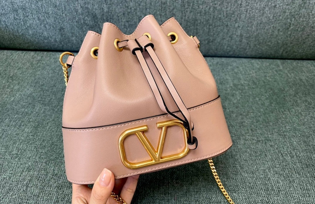 Valentino Leather Mini Bucket Bag